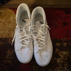 High top Vans in white size 11